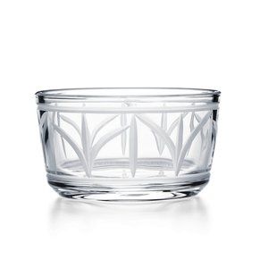 NWT Tiffany & Co. Crystal Wheat Leaf Round Bowl